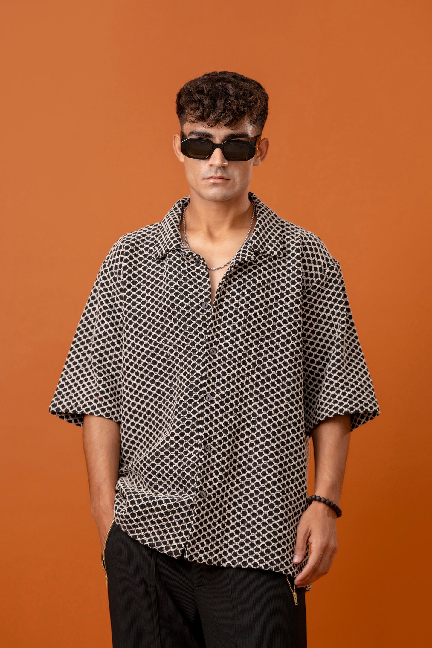 Black & White Retro Baggy Shirt