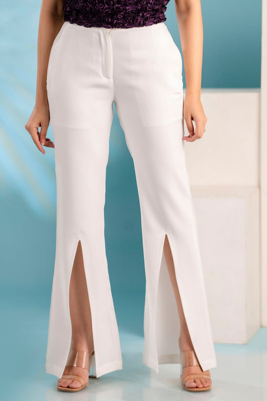 White Slit Pants