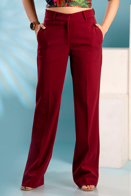 Maroon Flared Pants