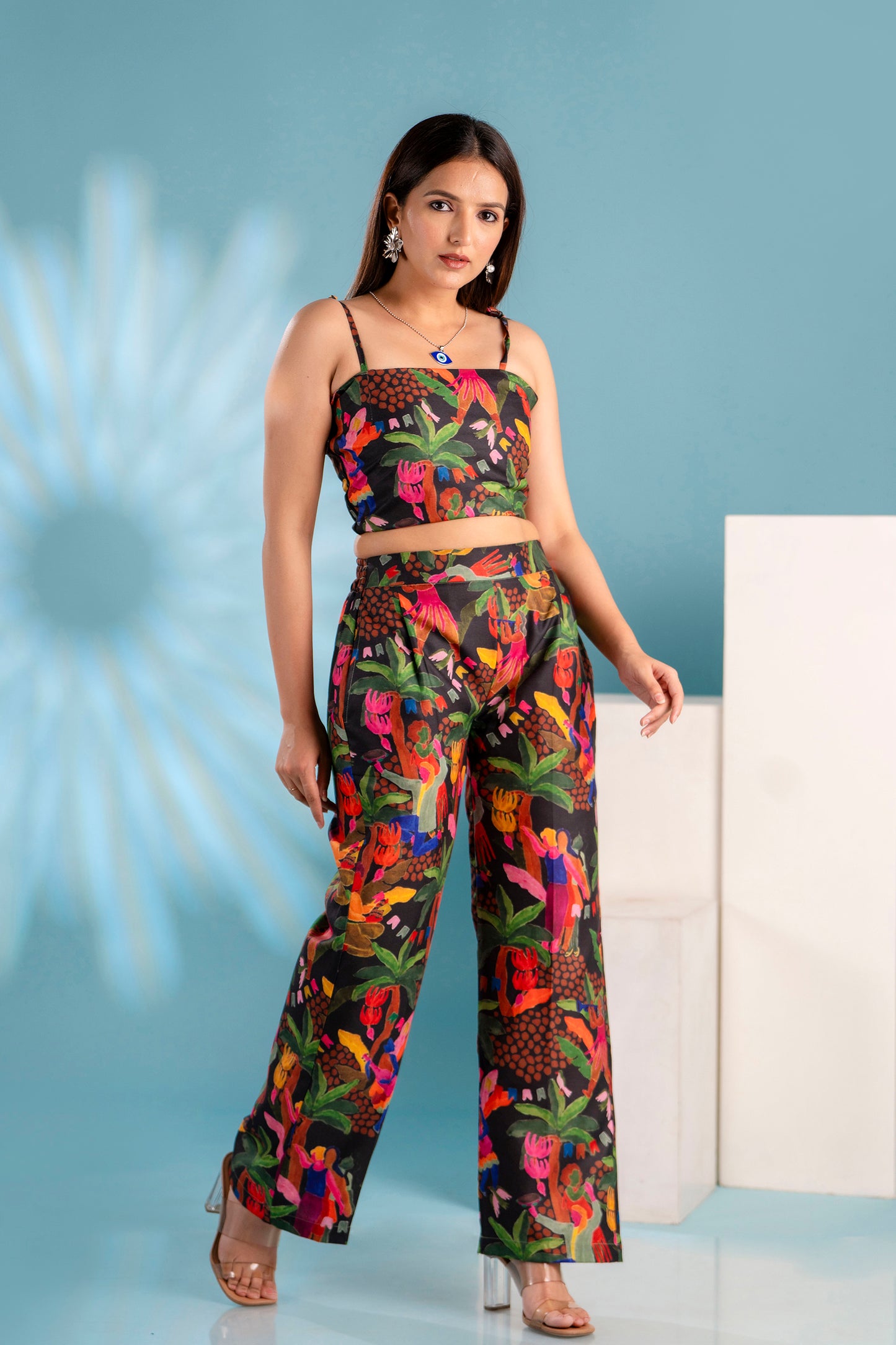 Black Printed Floral Co-ord Set