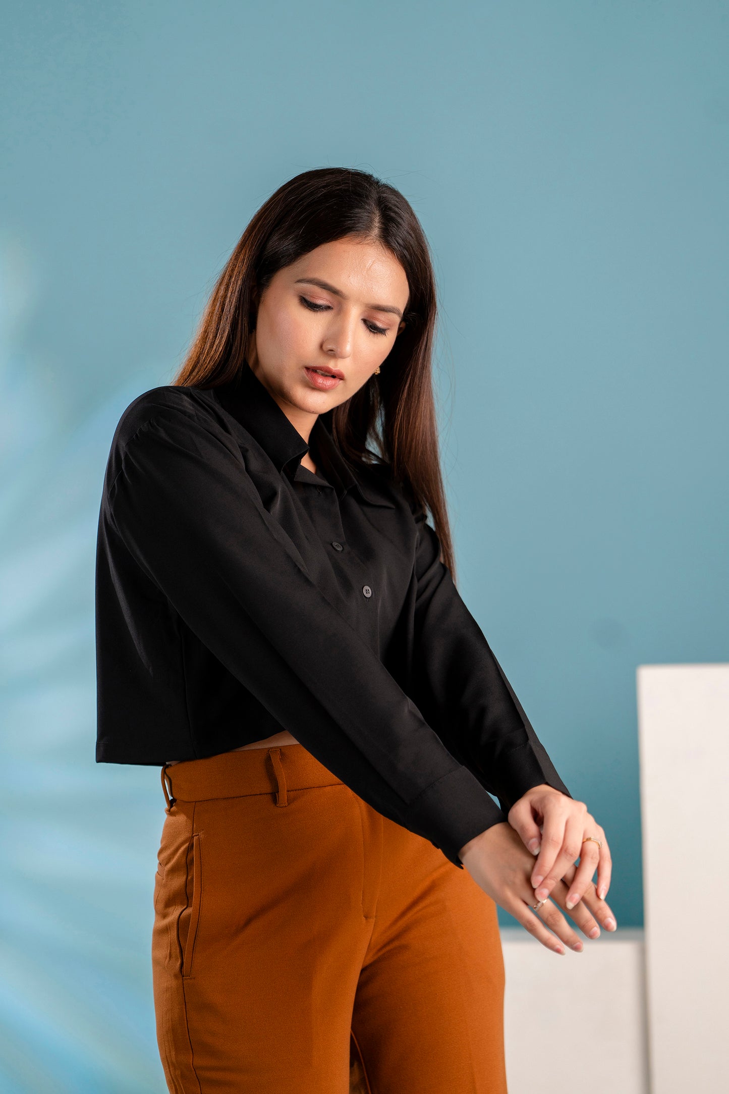 Black Crop Shirt