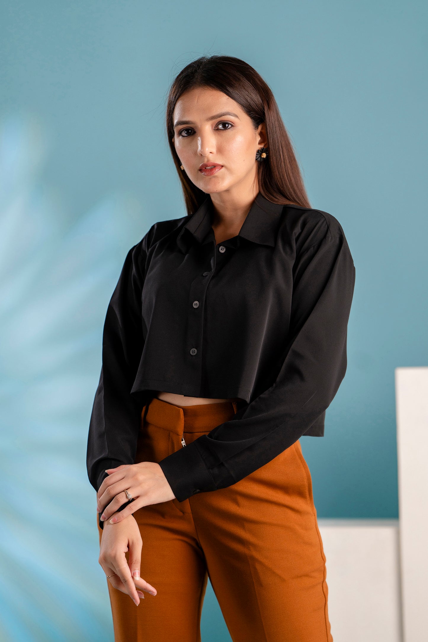 Black Crop Shirt